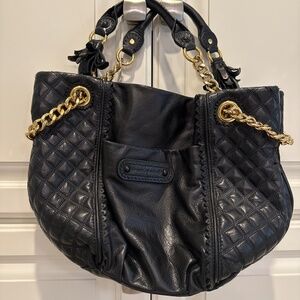 Juicy Couture Black Brogue Quilted Leather Bag